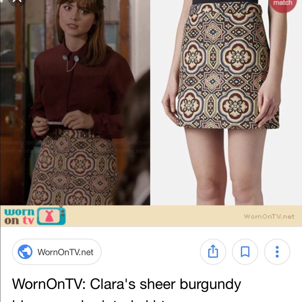 SA TOPSHOP Folk jacquard A-line skirt